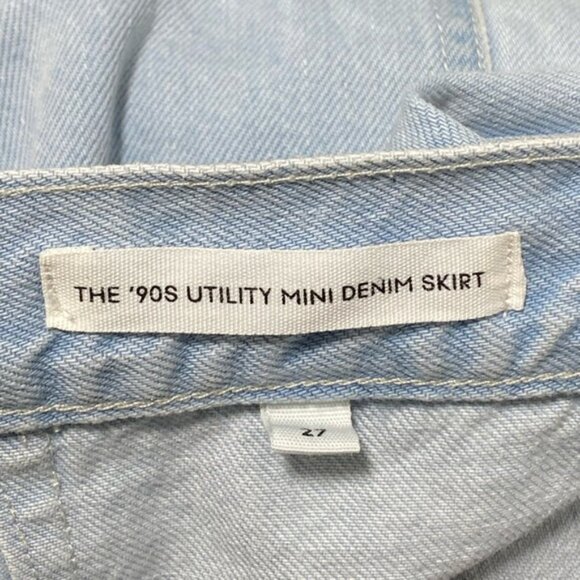 Aritzia Denim Forum The 90’s Utility Mini Skirt Light Blue Size 27 — 100% Cotton - Picture 11 of 12